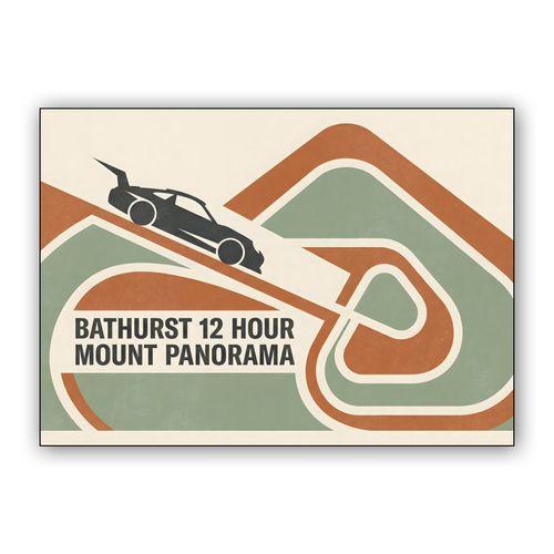 Bathurst 12 Hour: Mount Panorama Retro Geometric Poster wall art poster
