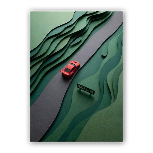 Ardennes Papercraft: Racing the 24h Spa wall art poster