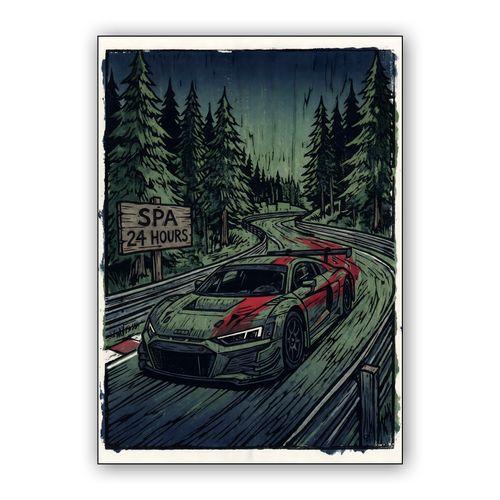 Ardennes Grit: Audi R8 at the Spa 24 Hours wall art poster