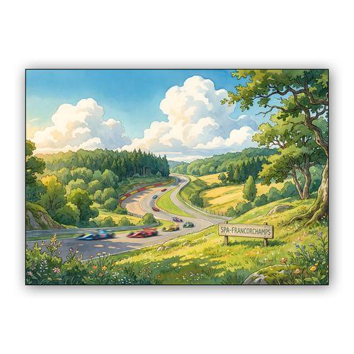 Ardennes High Speed: Spa-Francorchamps Watercolor wall art poster