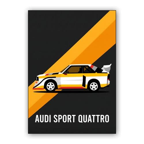 Audi Sport Quattro S1: Minimalist Group B Legend wall art poster