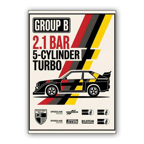 Audi Sport Quattro S1: Group B Legend Graphic wall art poster