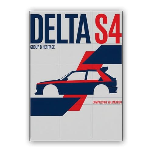 Lancia Delta S4: Group B Heritage Minimalist Graphic wall art poster