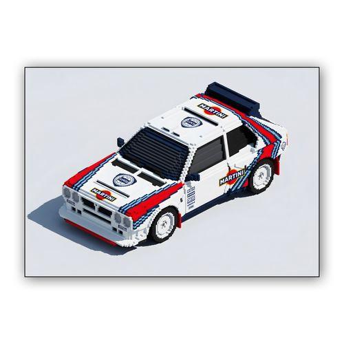 Voxel Rally Legend: Lancia Delta S4 Martini Edition wall art poster