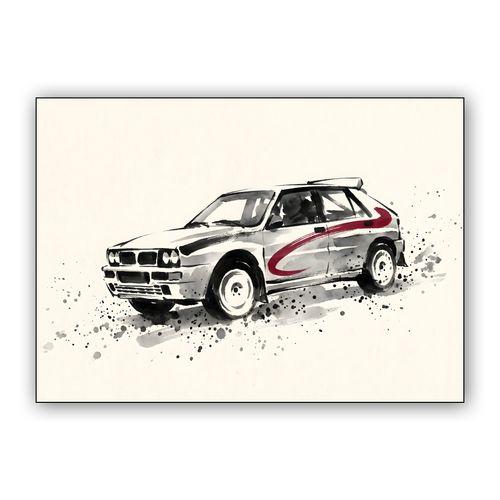 S4 Ink Flow: Lancia Delta Group B Illustration wall art poster