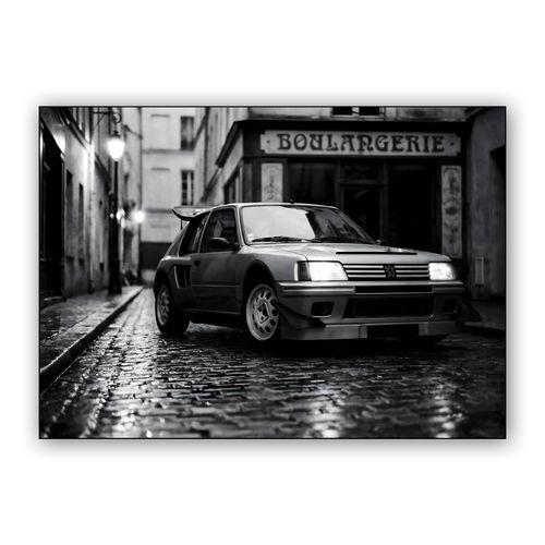 Parisian Night Sprint: Peugeot 205 T16 wall art poster