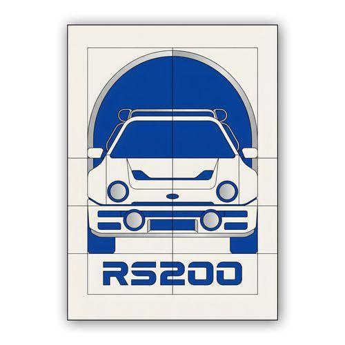 Precision Front: Ford RS200 Geometric Graphic wall art poster