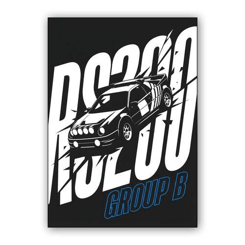 Ford RS200: Group B High-Impact Graphic Illustration wall art poster