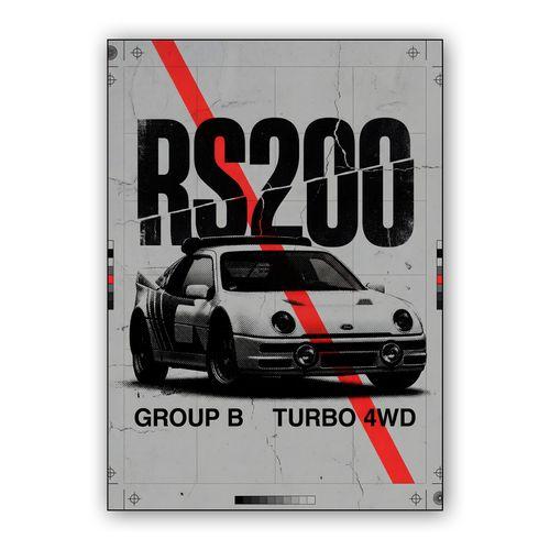RS200 Heritage: Group B Turbo 4WD Graphic wall art poster