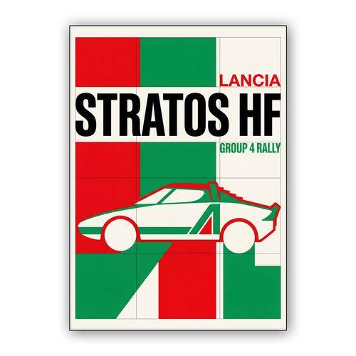 Lancia Stratos HF: Group 4 Rally Geometric Graphic wall art poster