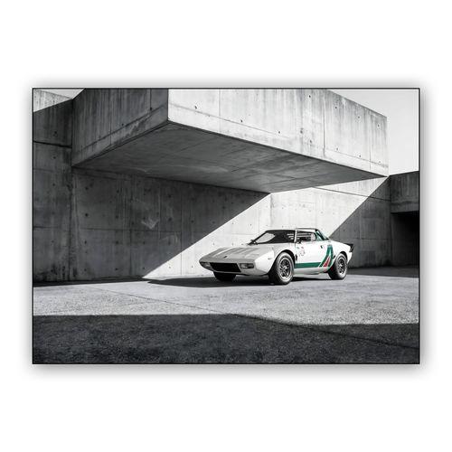 Lancia Stratos: Brutalist Shadow and Alitalia Spirit wall art poster