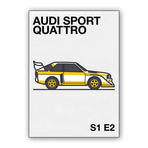 Audi Sport Quattro S1 E2: Minimalist Group B Rally Legend wall art poster
