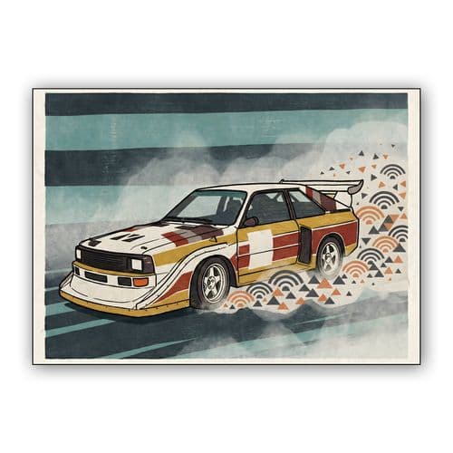 Pikes Peak Pulse: Audi Sport Quattro S1 E2 Graphic wall art poster
