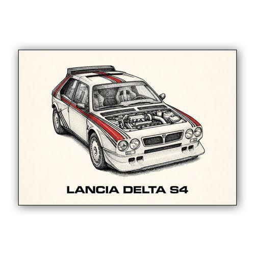 Lancia Delta S4: Mechanical Soul of Group B Rally wall art poster