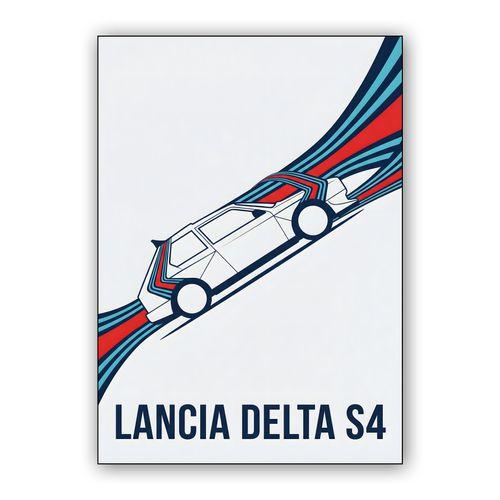 Lancia Delta S4: Martini Motion Minimalist Art wall art poster