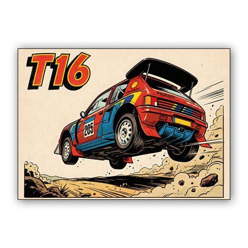 Peugeot 205 T16 Rally Jump wall art poster