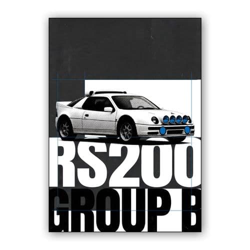 Ford RS200 Group B Graphic wall art poster