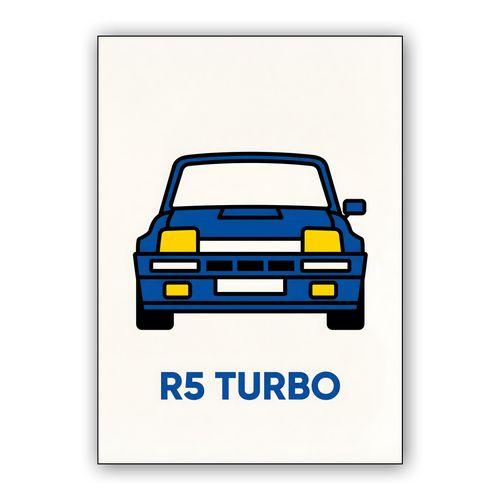 Renault R5 Turbo Minimalist Front View wall art poster