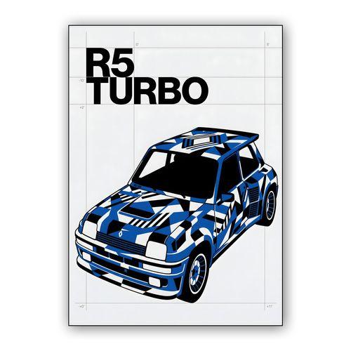 Renault R5 Turbo Dazzle Camouflage Graphic wall art poster