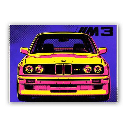 BMW E30 M3 Pop Art Front View wall art poster
