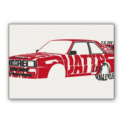 Audi Quattro Typography Legend wall art poster