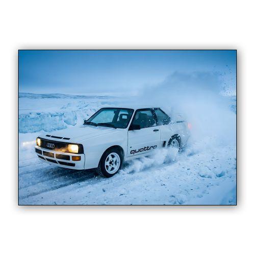 Audi Sport Quattro Snow Drift wall art poster
