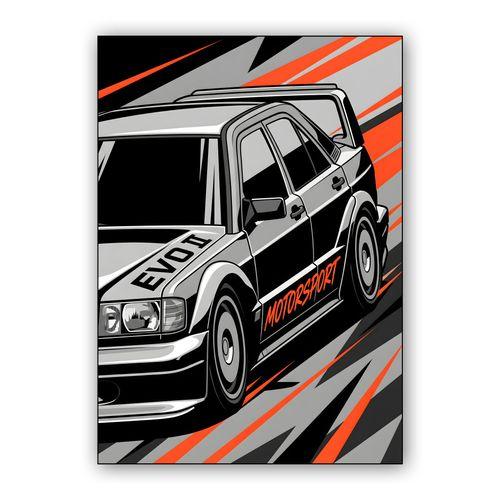 Mercedes 190E Evolution II Motorsport Speed wall art poster
