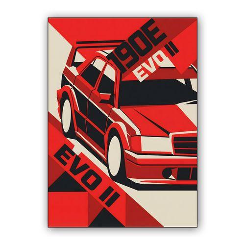 Mercedes 190E Evolution II Dynamic Constructivist Poster wall art poster