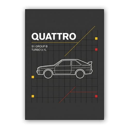 Audi Sport Quattro S1 Technical Grid Graphic wall art poster