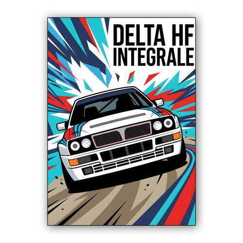 Lancia Delta HF Integrale Martini Racing Graphic wall art poster