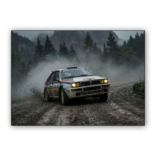 Lancia Delta Integrale Martini Misty Forest Rally wall art poster