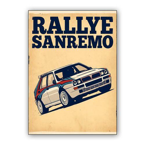 Lancia Delta Integrale Rallye Sanremo Vintage Poster wall art poster