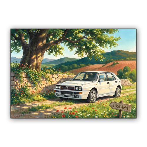 Lancia Delta Integrale Tuscan Dream wall art poster