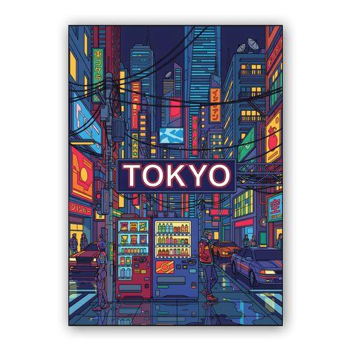 Neon Tokyo: City Pop Vending Dreams wall art poster