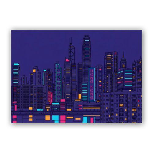 Neon Skyline: Hong Kong City Pop wall art poster