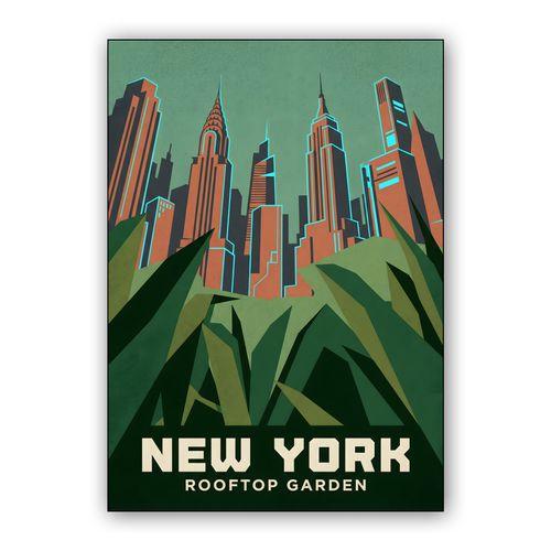 New York: Rooftop Garden wall art poster