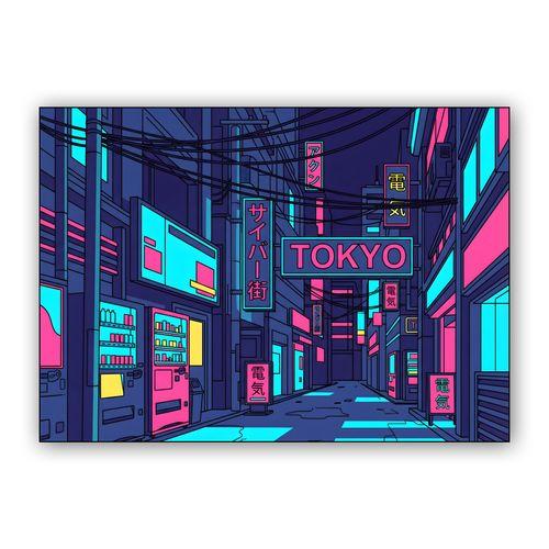 Tokyo Electric: Neon Vending Street wall art poster