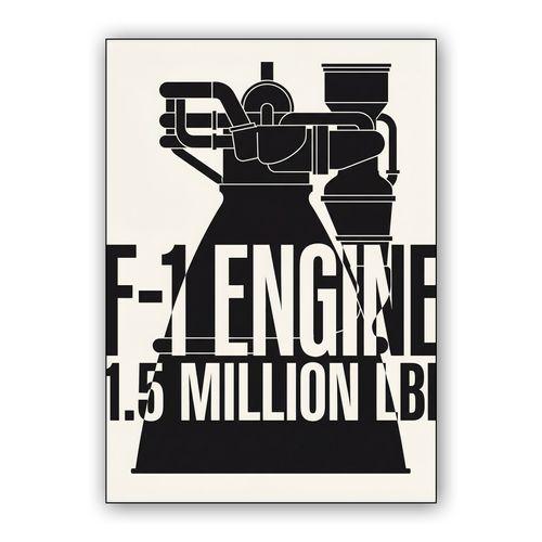 F-1 Engine 1.5 Million LBF Graphic Poster wall art poster