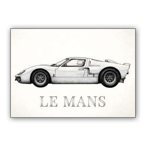 Ford GT40 Le Mans Stipple Art wall art poster