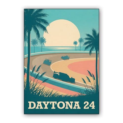 Daytona 24: Tropical Endurance Vintage Poster wall art poster