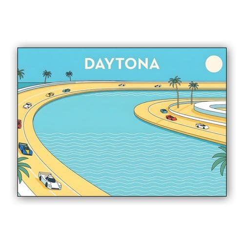 Daytona 24: Coastal Curve Illustration wall art poster