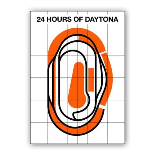 Daytona 24H Minimalist Circuit Map wall art poster