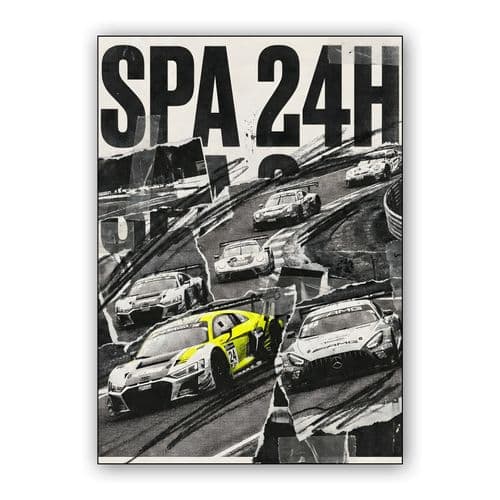 Spa 24H: The Grid Grunge Collage wall art poster