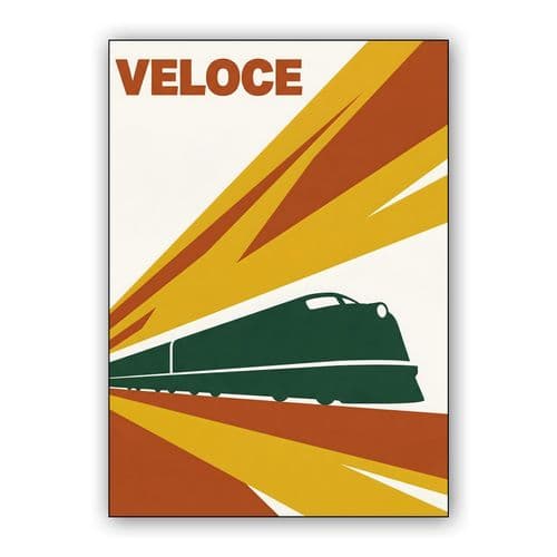 Veloce: The Golden Age of Rail wall art poster