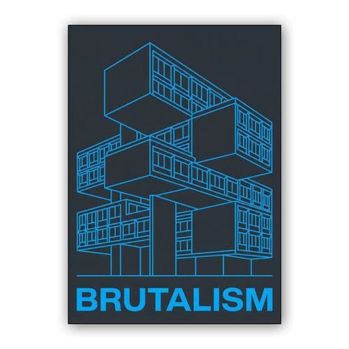 Brutalism: Cyan Modular Geometry wall art poster