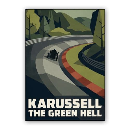 Karussell The Green Hell Vintage Racing Poster wall art poster