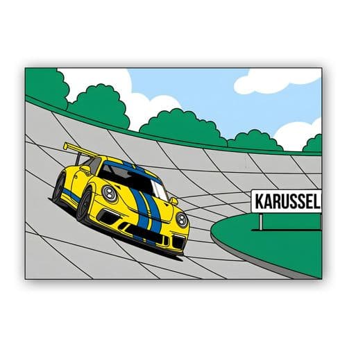 Porsche 911 GT3 RS Karussell Ligne Claire Art wall art poster