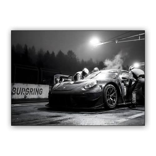 Midnight Pit Stop at the Nürburgring wall art poster
