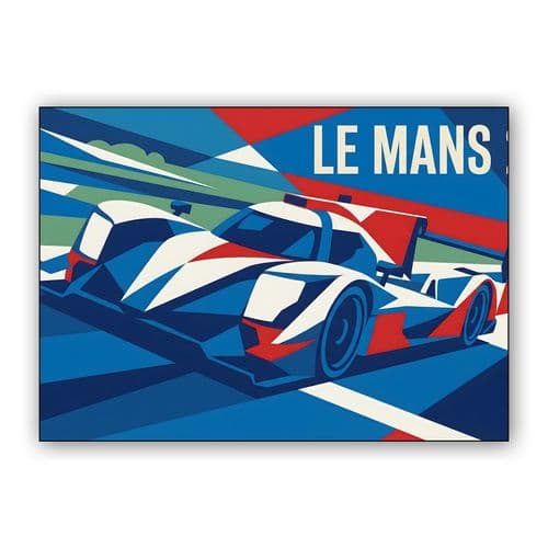 Le Mans 24 Geometric Hypercar Illustration wall art poster