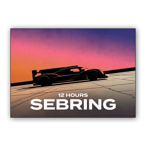 12 Hours of Sebring Sunset Hypercar Silhouette wall art poster